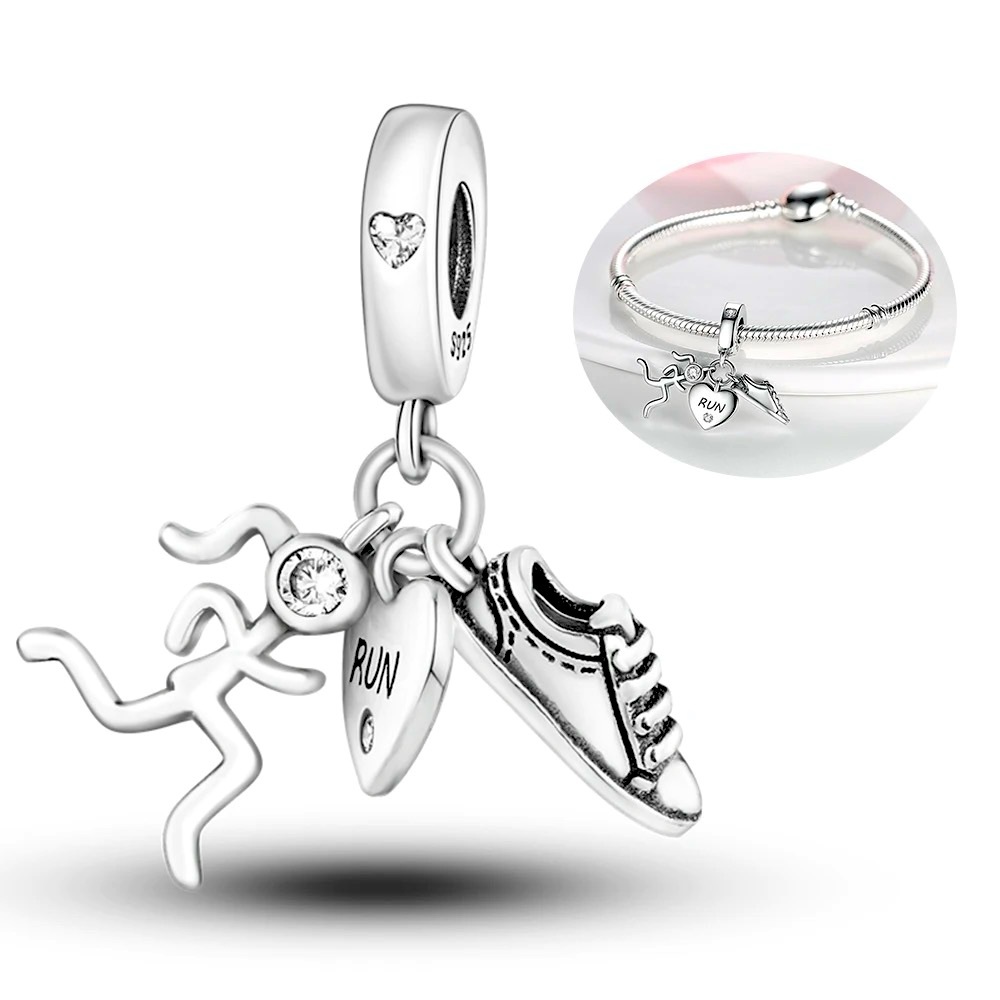 Running Girl Silver Pandora Fit Charm